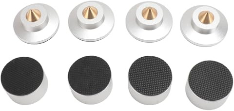 4Pcs Aluminum Alloy Speaker Isolation Feet Pad, Shock Absorber for Subwoofer Amplifier CD DVD Player, Vibration Dampener Stand Feet Pad Sound (Silver Color)