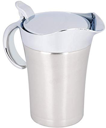 LUNWJJIP Pot à Sauce Thermique en Acier Inoxydable 304 Double Paroi Isolée Saucière Pot de Service Pichet Seau for Jus Sauce Tomate Fournitures de Cuisine (750ML)(750ML)