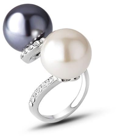 jewelry Ringe Ring Schmuck Frauen Männer Einfacher zweifarbiger Perlen mit Diamantring besetzt jewelry