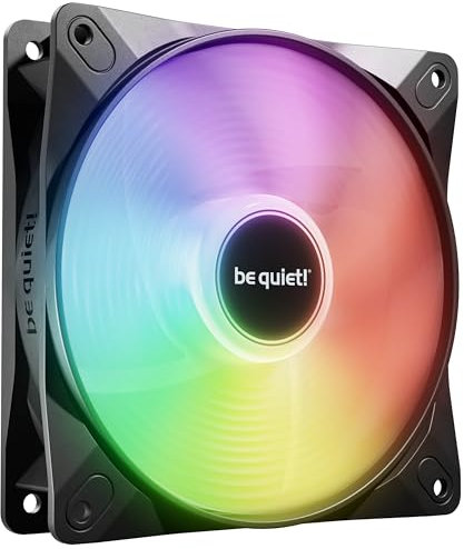 be quiet! Light Wings LX 120mm PWM Reverse Black fan, optimized and reversed blades, ARGB LEDs, extraordinary air pressure, ideal as side or bottom intake, illuminated hub, frosted blades
