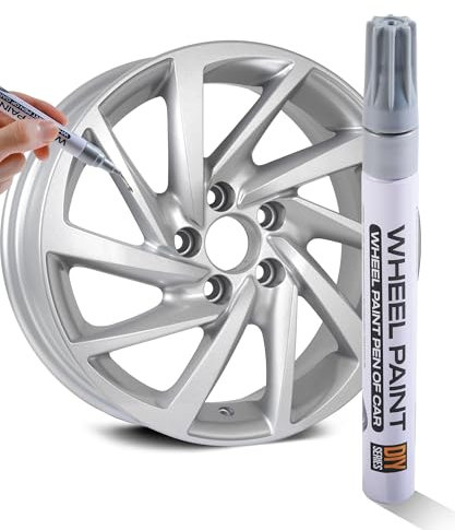 Flaconi Ritocco Vernice Auto,Vernice per Ritocchi Cerchioni,Soluzione Veloce per Graffi,Riparazioni Rapide e Facili per Abrasioni,Abrasioni e Graffi sui Marciapiedi,Adatto per Auto,Cerchioni (Argento)