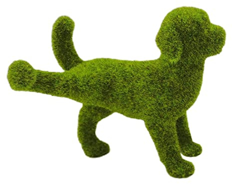 Fycakly Dekorativer pinkelnder Hund, Formschnitt, grüne Simulation, beflockte Welpenverzierung gartenzaundekoration (A, One Size)