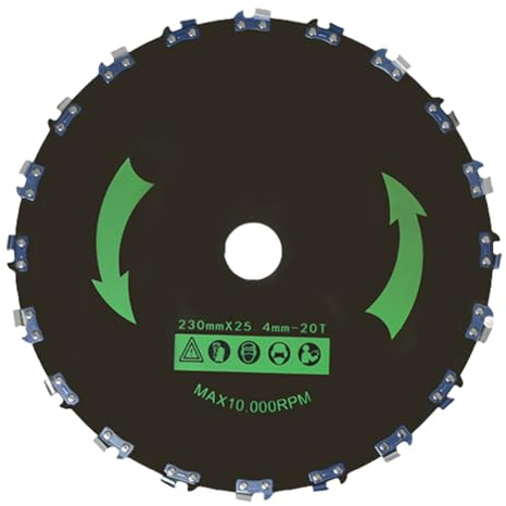 Cuchilla de corte para desbrozadora de 23 cm de acero resistente al desgaste para cortacésped y malezas