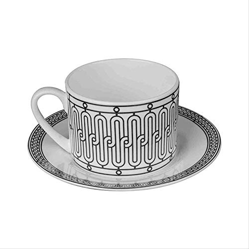 KWMAEEUID Set da caffè per tè, Tazza da tè Nero in Bone China, Tazze da tè Fatte a Mano con caffè Set di piattini retrò, Tazza da tè riscaldata Riutilizzabile, Tazza da tè in Bone China