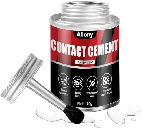 ALLONY Kontaktkleber, Schuhsohlenkleber, Kleber für Schuhe, Neoprenkleber, Schuhkleber Extra Stark Wasserfest, PVC, Planenkleber, Lederkleber, Gummikleber, Filzkleber, Metallkleber, 170g