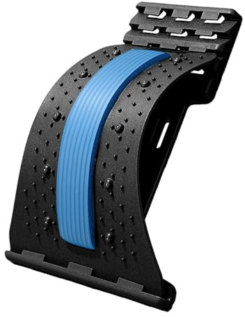 Support Lombaire Réglable avec Points d’Acupression et Massage Magnétique, Extension Dorsale à 4 Niveaux pour Décompression Vertébrale, Soulagement du Mal de Dos et Relaxation Musculaire (D)