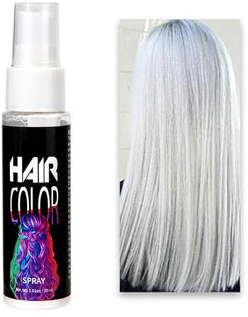 3 Colors Temporary Hair Colour Spray, Purple Pink White Hair Spray, Washable One Time Temporary Hair Dye for Kids Adults, Instant Styling Cosplay, Prom, Party, Christmas (White)