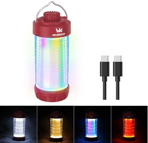 Wurkkos CL01 Camping Light 550LM Rechargeable Waterproof Magnetic RGB Light | Tent Light with Magnetic Base, Up to 300H Runtime, Portable Lantern Flashlight, Emergency for Hurricane, Hiking, Camping