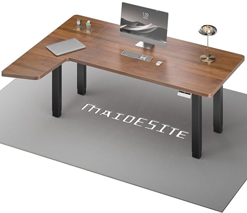 MAIDeSITe Bureau Assis Debout électrique en L 160x120cm–Bureau réglable en Hauteur électrique,Double Moteur,4 Pieds Stables, Charge 160 kg,idéal télétravail