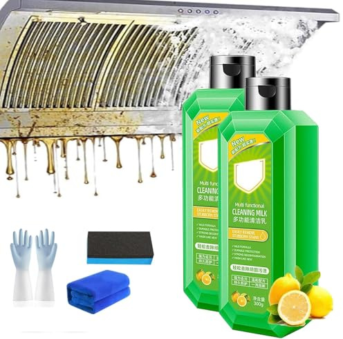Limpiador de casa de leche de limpieza 10.6 oz, potente loción limpiadora concentrada multifuncional, quitamanchas multiusos for estufas, utensilios de cocina, encimeras, pisos y vidrio(2)