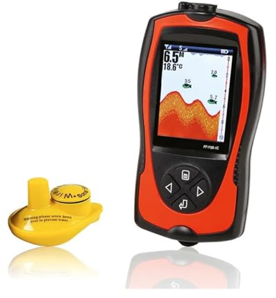 FF1108-1CW Tragbarer Fischfinder, 100 m Reichweite, 45 Tiefe, kabelloses Sonar-Echolot for Angeln im Meer/Fluss/See