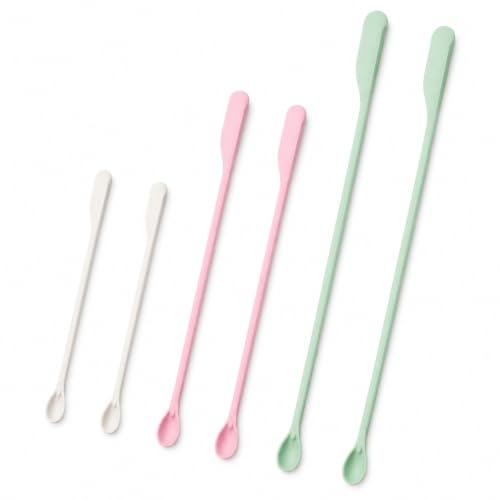 Sorcristy 6PCS Makeup Spatulas Mini, Multicolor Silicone Bottle Scraper | Mini Silicone Spatulas Makeup Scoop Set Facial Spatula Reusable Beauty Tiny Tools Silicone Stir Sticks for Cosmetic Kitchen