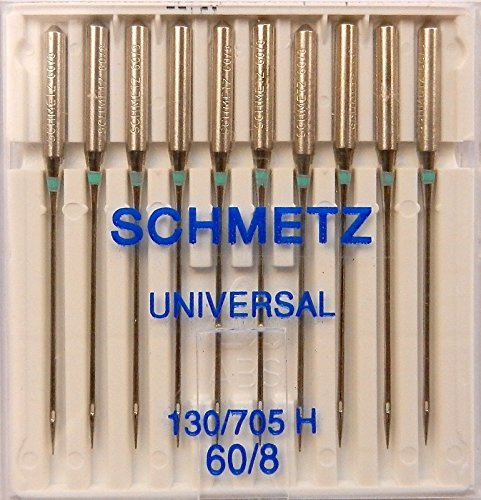 SCHMETZ - 10 Universal Nähmaschinen Nadeln (Flachkolben) - System 130/705 H - Nm 60 // 8