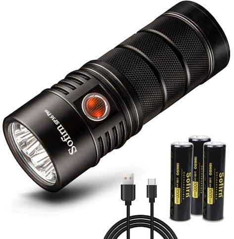 sofirn SP36 Pro Lampe Torche LED Rechargeable Lampe de Poche Puissantes 8000 Lumens Portée 450 Mètres IPX8 Lampe Avec Anduril UI USB Câble Pour Rechercher, Éclairer, Randonnée