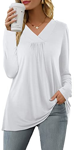 Florboom Womens Long Sleeve Tunic Tops Elegant Blouse