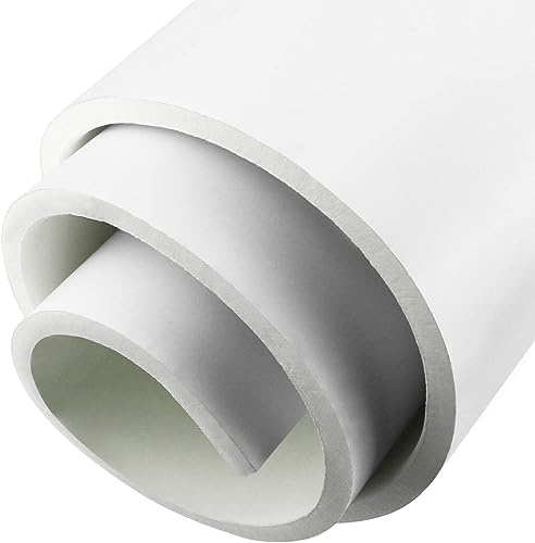 Selbstklebende Schaumstoffrolle Zellkautschuk Selbstklebend 300mm(B) x12mm(D) x1.5m(L) Multifunktionale Neopren Schaumstoffplatte einfach zu schneidende DIY-Zellkautschuk Platte (Weiß)