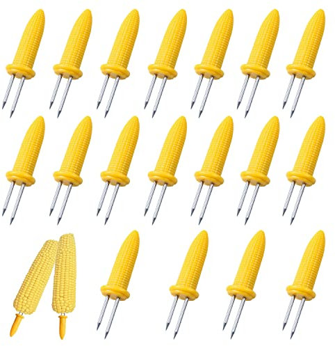 XPOOP Maiskolbenspieße, 20 stücke Maiskolben Spieße Edelstahl, Maiskolbenhalter Grillzubehör, Edelstahl Maishalter, Maiskolben Nadel, Maiskolben Halter, für Küche Barbecue Camping Picknick