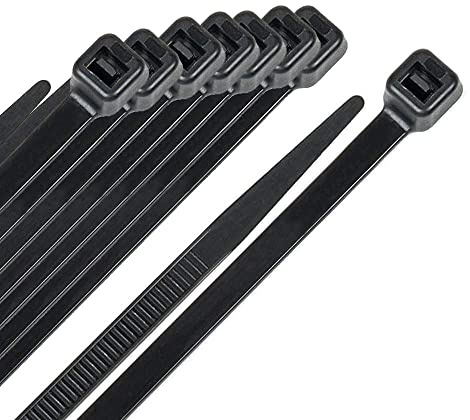 CABLEPELADO Lot de 100 serre-câbles en nylon, plastique, résistants aux UV, 300 mm x 3,5 mm, noir, convient pour câbles de bureau, maison et extérieur