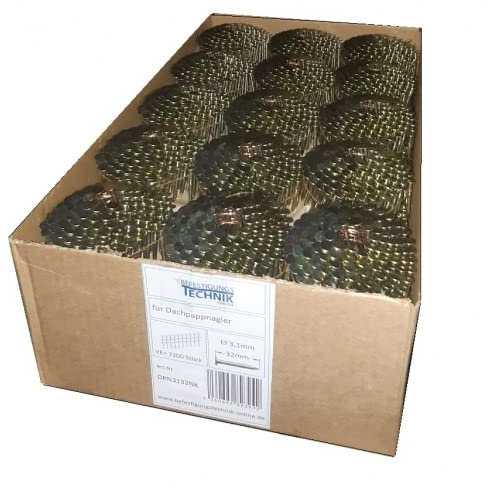 Clous en carton de toiture - 3,1 x 19 mm - Anneau galvanisé - Convient pour cloueuse en feutre de toiture Prebena Bostitch Makita AN454