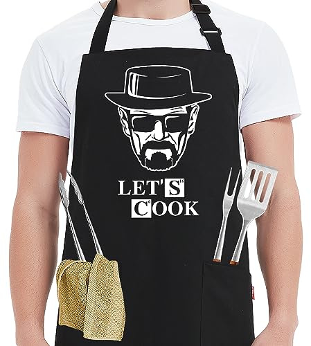 Kaidouma Funny Aprons for Men with 2 Pockets - Birthday Father’s Day Gift for Dad Kitchen Chef Cooking Grilling BBQ Apron
