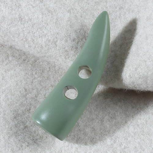 THAYLA 45 mm 10 Stück Knebelknöpfe aus Harz mit gegrilltem Farbhorn für Strickjacken, olivförmige grüne Mantel-Knebelknöpfe zum Stricken von DIY-Kleidung