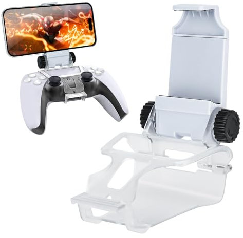 Newseego PS5 Controller Handyhalterung - Klappbarer Handyhalter für Gamepad, Faltbarer Mount Clip für PlayStation 5 Controller - Weiß