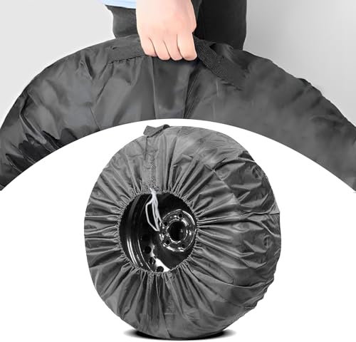 Esshogo Reifentasche, Reifen Tüten, Reifenabdeckung, Wasserdicht Staubdicht, Rad Abdeckung für Anhänger Camper LKW SUV, Durchmesser 65cm, Schwarz, Mit Griff