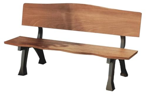 Sljovexity Gartenbank Holz, 2 Sitzer Parkbank Mit Rückenlehne, Sitzbank Wetterfest, Holzbank Im Landhausstil, Terrassenbank Mit Rahmen Alu, Bis 400 Kg Belastbar, Für Rasen, Balkon, Hinterhof(Brown)