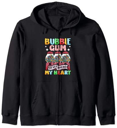 Bubble Gum Broke My Heart Candy Vending Machine Gumball Zip Hoodie