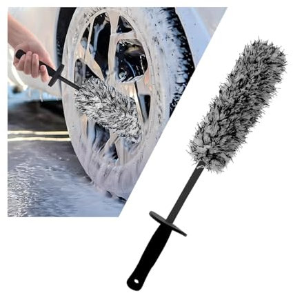 Adunsiaoto Spazzola Cerchi Auto, Spazzola Pulisci Cerchioni Auto, Spazzola per Ruote E Pneumatici, Cura Ottimale dei Cerchioni Senza Graffi, per Pulizia per Tutti I Tipi di Cerchioni(Nero Bianco)