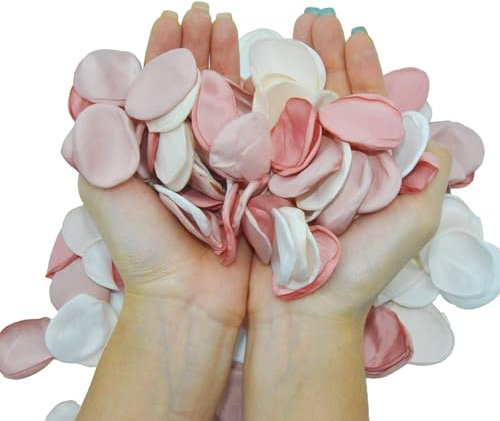 200Pcs Pétales de Soie Rose pour décorations de Mariage,Fille de Fleur dispersant des pétales,pétales de Fleur Rose pâle pour centres de Table, fête de Proposition,décoration pour Chemin d'allée
