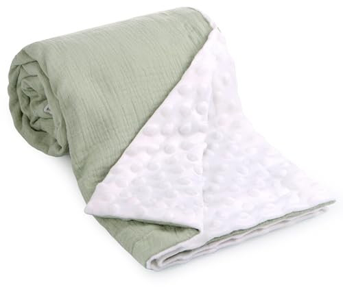 Huiguli Baby Blanket for Newborn, 75x100cm Soft Plush Blankets with Dotted Backing, Wicking and Breathable, Nursery Bed Blankets for Toddlers Boys Girls Unisex, Green