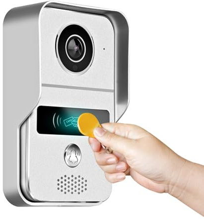 Sistema videocitofonico WiFi IP per appartamenti, telecamera cablata 1080P e monitor touch da 10 pollici, audio bidirezionale per la casa (Campanello)