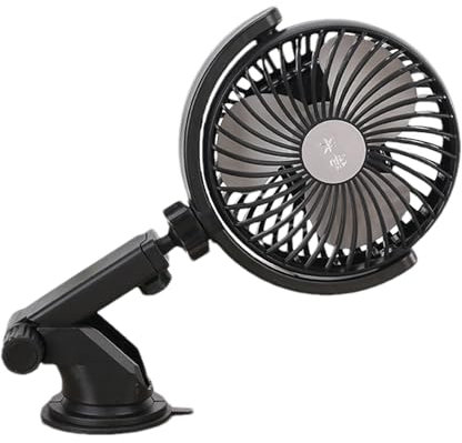 Pcingsia Baby Car Fan - Car Camping Fan - Rechargeable 360 Adjustable Quiet 3 Speed Suction Cup Airflow Blower For Travel Baby Bedroom Tent Beach