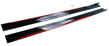 Seitenschweller Splitter 8 Stück Universal Auto Seitenschweller Winglet Splitter Lip Side Spoiler Für W204 W205 F10/F11 F32 F33 F36 G30 G31 E39 E46 E53 E90 E92 E93 E60 Seitenschürze(Red Black)
