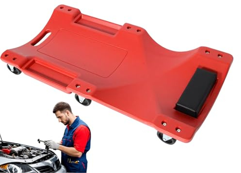 Carrozzina per meccanici, rampa sollevatore auto, 90 cm, silenziosa, con ruote e superficie antiscivolo, per sdraiarsi o sedersi in caso di cambio di pneumatici e cambio olio in officina