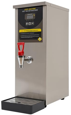 Erogatore di acqua calda commerciale a riscaldamento graduale in argento da 8 litri con temperatura regolabile 30-100 ℃/86-212 ℉, bollitore elettrico for tè, tè Boba, tè al latte, ristorante, hotel(Si