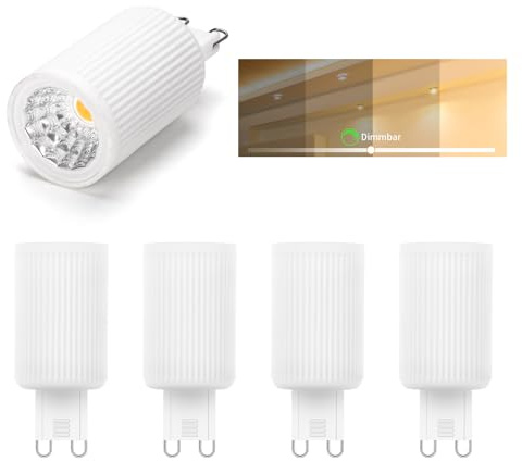 I-SHUNFA G9 Dimmbar LED Lampe 4W Warmweiß 3000K Ersetzt 40W HalogenLampe,led g9 Leuchtmittel Strahler 38° Abstrahlwinkel AC 220V - 240V für Deckenstrahler,Spotleuchte, Deckenspot (5er Pack)