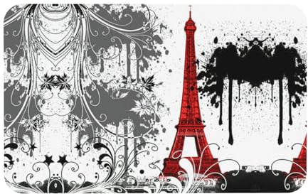 Fgwaauh Alfombrilla de ducha de tierra de diatomeas con diseño de la Torre Eiffel roja, antideslizante, superabsorbente, de secado rápido, tapete para el suelo del baño