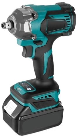 NGTFDCP Llave de impacto eléctrica, Llave de impacto inalámbrica sin escobillas, taladro destornillador eléctrico de 1/2 pulgada, herramienta eléctrica de alto torque,para coche y hogar