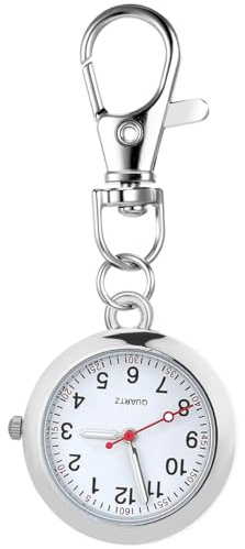 HORIALENCE Orologio Taschino Elegante e Semplice Infermiere Facile da Leggere e Decorativo in Acciaio Inossidabile Argento Vetro Colore Casuale per Ospedali e Occasioni Mediche