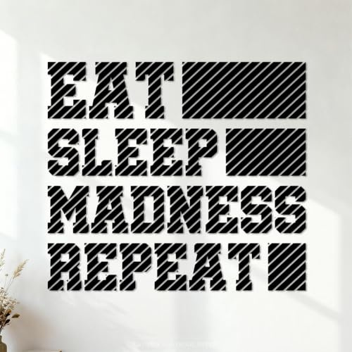 eat Sleep Madness Repeat Vinyl Wall Stickers 42x47.4cm Tattoo Culture Black
