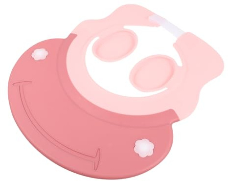 Alasum Duschvisier aus Wasserdichtem Tpe für Kleinkinder Shampoo Badehaube mit Ohr Augenschutz Leichtes Badekappen Haarewaschen und Haarschnitt Rosa