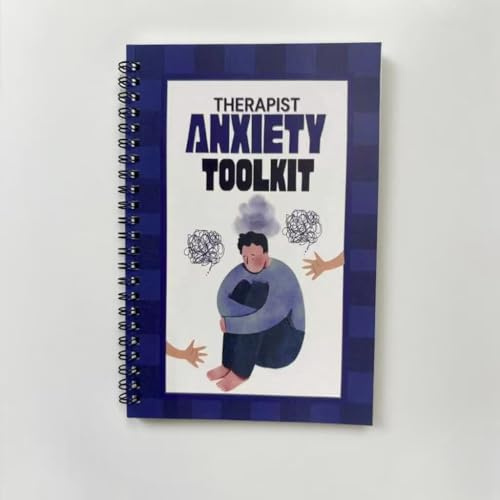 Mounteps Boîte à outils thérapeute contre l'anxiété | Outils de counseling professionnel, cahier de traitement de l'anxiété et journal de santé mentale, idéal pour soulager le stress, la régulation