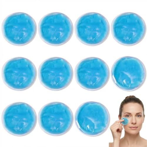 12 Stück Wiederverwendbare Gel Kühlpads für Augen, Kalt-Warm Kompresse, Kleine Gel Kühlkissen Tragbar