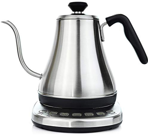 Gooseneck Electric Kettle with Temperature Control - 0.8L Stainless Steel & BPA Free Plastic - Custom Temp Presets for Teas & Coffee - Keep Warm Option