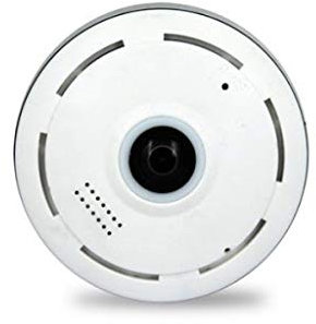 Mini caméra Full HD rotative Wi-Fi IP Caméra HD 720P sans fil LED IR LAN 360° Fisheye transmission directe Internet CW157 (Micro SD 8 Go incluse)