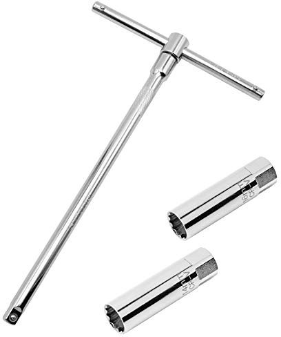 YunBey Universale Impugnatura a T Chiave Candela, 14mm/16mm Chiave a Bussola con Parete Sottile per Strumento di Rimozione della Candela