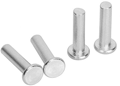 Telituny Remaches Aluminio M6, 20 Piezas GB867 Solid Rivet, Remaches para Ropa Cabeza Plana Cuero Duraderos Sólido Sujetadores Remaches Hardware Kit, para Industria Automotriz Doméstica (M6*25)