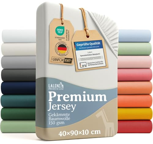 Laleni Premium Bäddlakan 40x90 Bebe - Set om 2 - Andas, Mjuk och Varm - Idealisk för Cododo och Vagga - 100% Bomull (150 g/m²) - Oeko-TEX 100 Certifierad - Elfenben